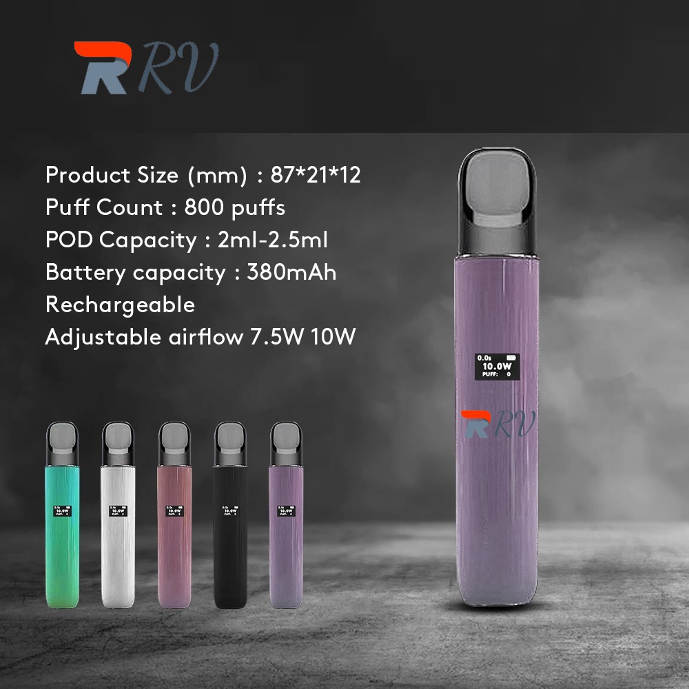 Buy Best Refillable Vape Prefilled Pods System Starter Kits Pens & Vaporizers Display Screen Brands Devices 800 Puffs 2ml 2.5ml RV